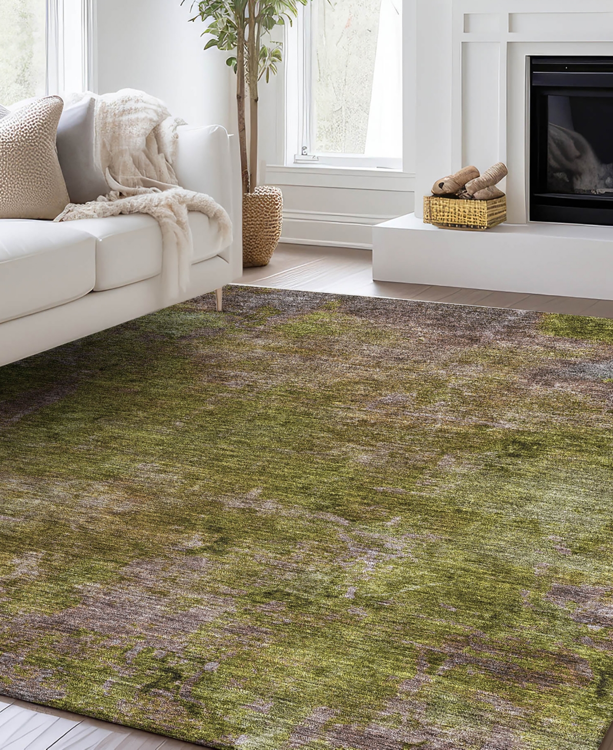 Dalyn Trevi Washable Tv9 2'3"x7'6" Runner Area Rug In Green