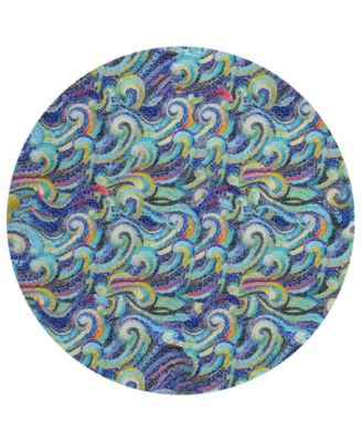 Seabreeze Washable SZ14 8'x8' Round Area Rug