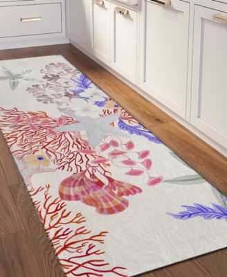 Seabreeze Washable SZ1 2'3x7'6 Runner Area Rug