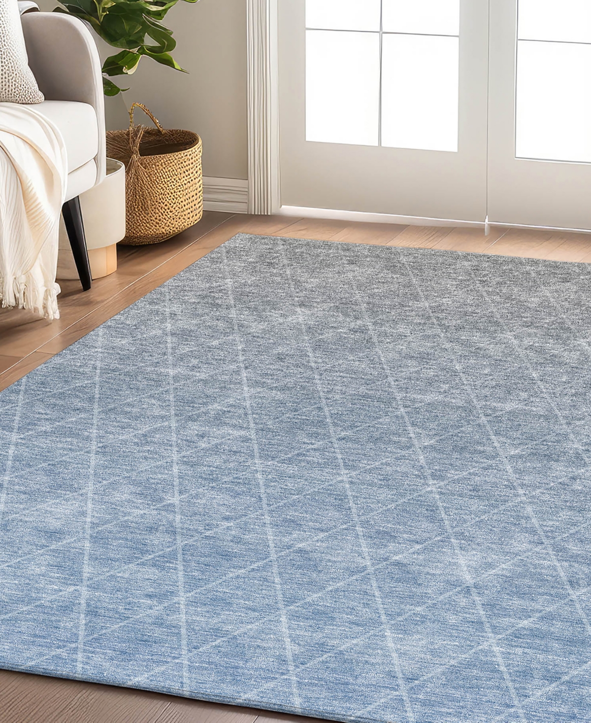 Dalyn Lazio Washable Lz2 9'x12' Area Rug In Blue