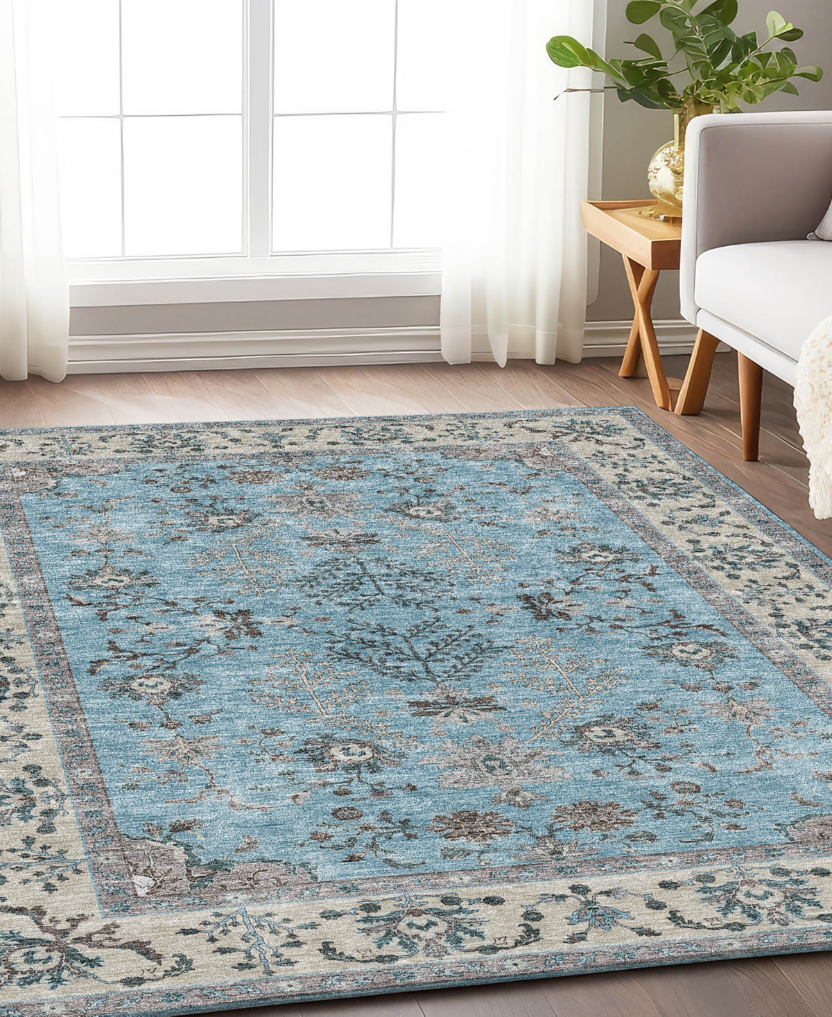 Dalyn Hatay Washable Hy9 2'3"x7'6" Runner Area Rug In Mist