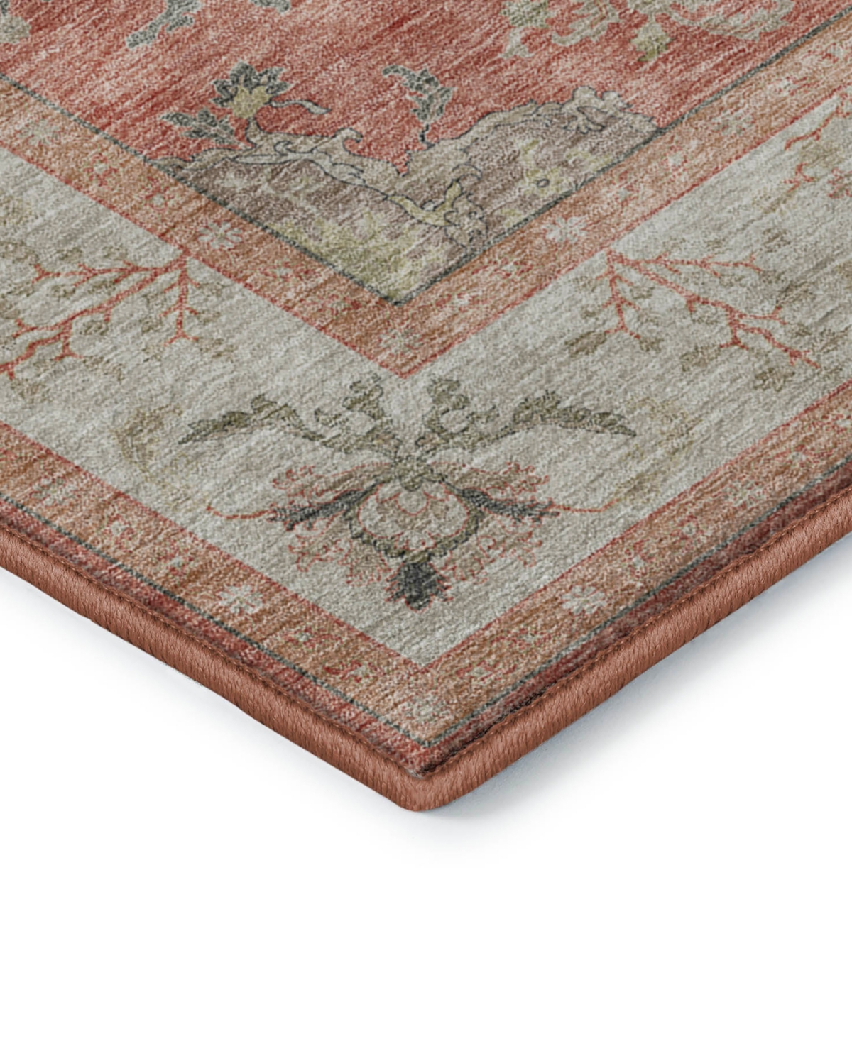 Dalyn Hatay Washable Hy9 5'x7'6"area Rug In Coral