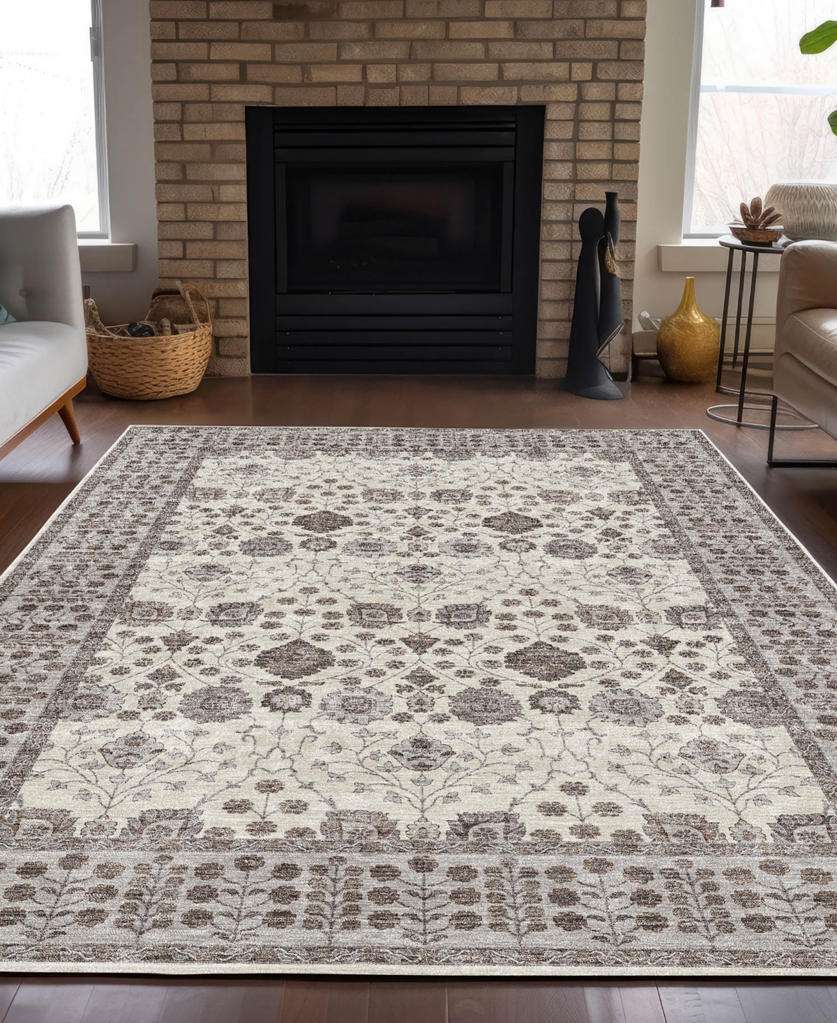 Dalyn Hatay Washable Hy8 3'x5' Area Rug In Ivory