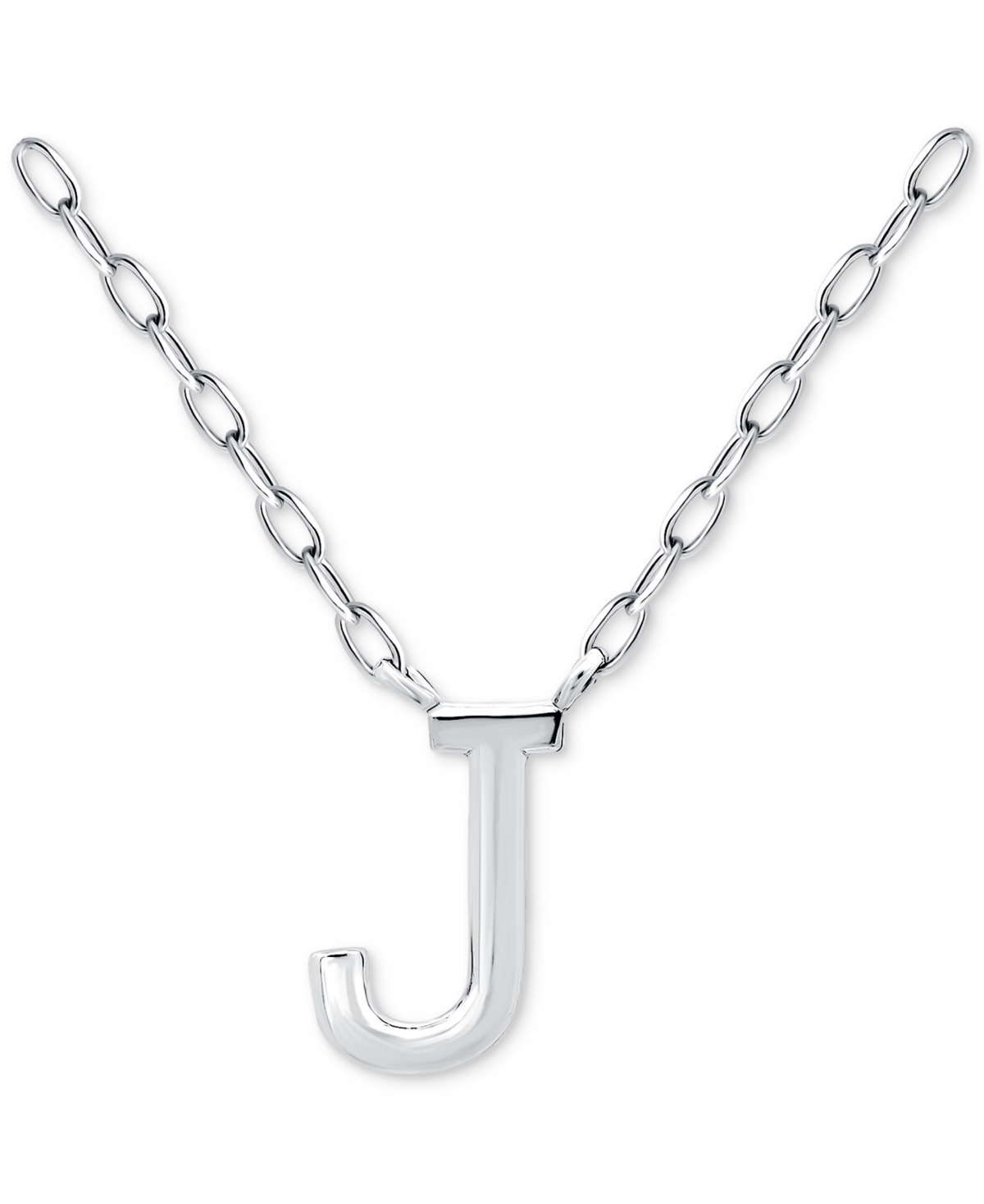 GIANI BERNINI INITIAL J PENDANT NECKLACE IN STERLING SILVER, 16" + 2" EXTENDER, CREATED FOR MACY'S 