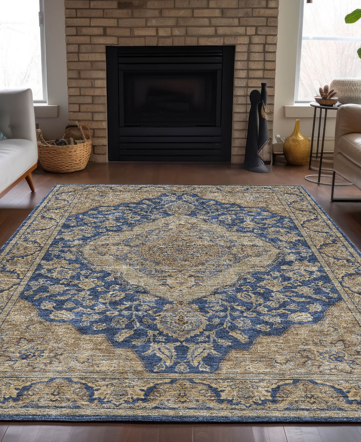 Dalyn Hatay Washable Hy3 8'x10' Area Rug In Navy