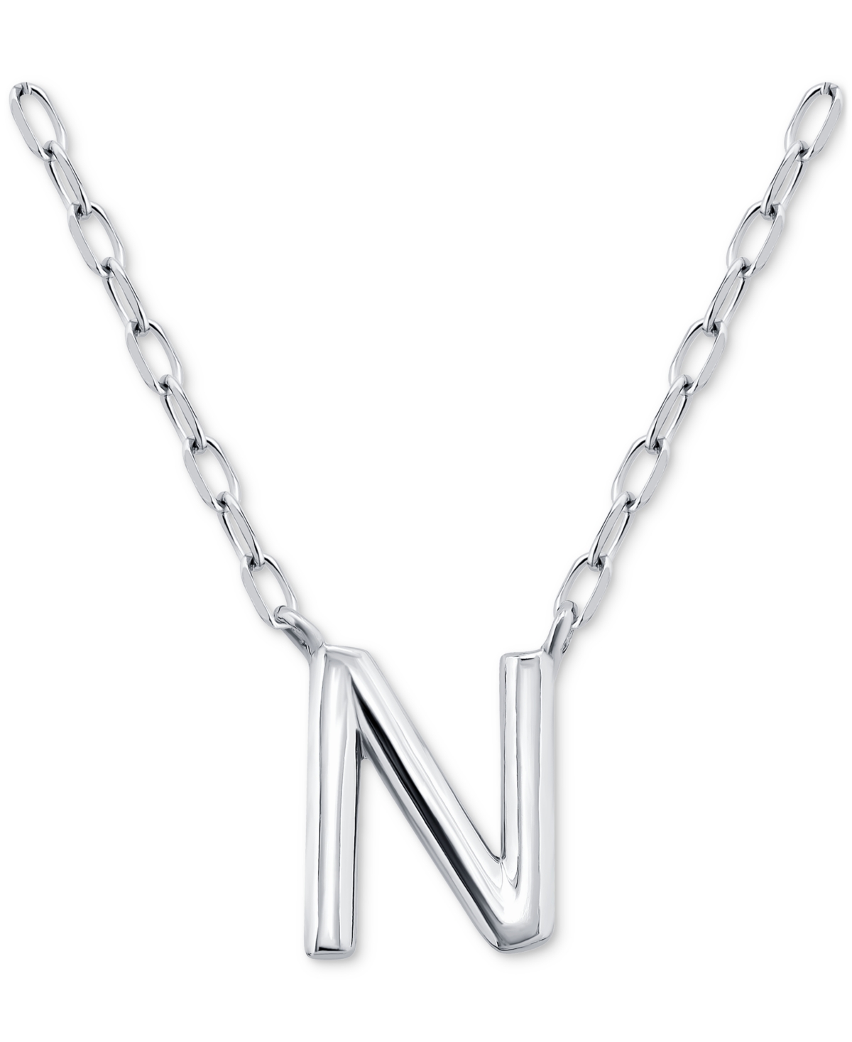 GIANI BERNINI INITIAL N PENDANT NECKLACE IN STERLING SILVER, 16" + 2" EXTENDER, CREATED FOR MACY'S 