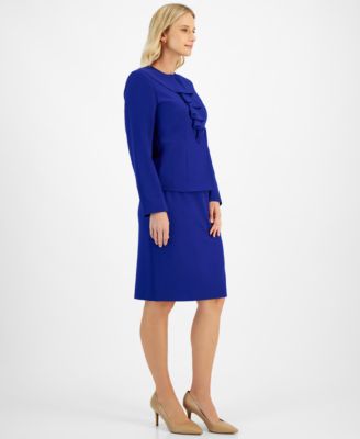 Women's Cascade Ruffle Skirt Suit Set, Regular & Petite 