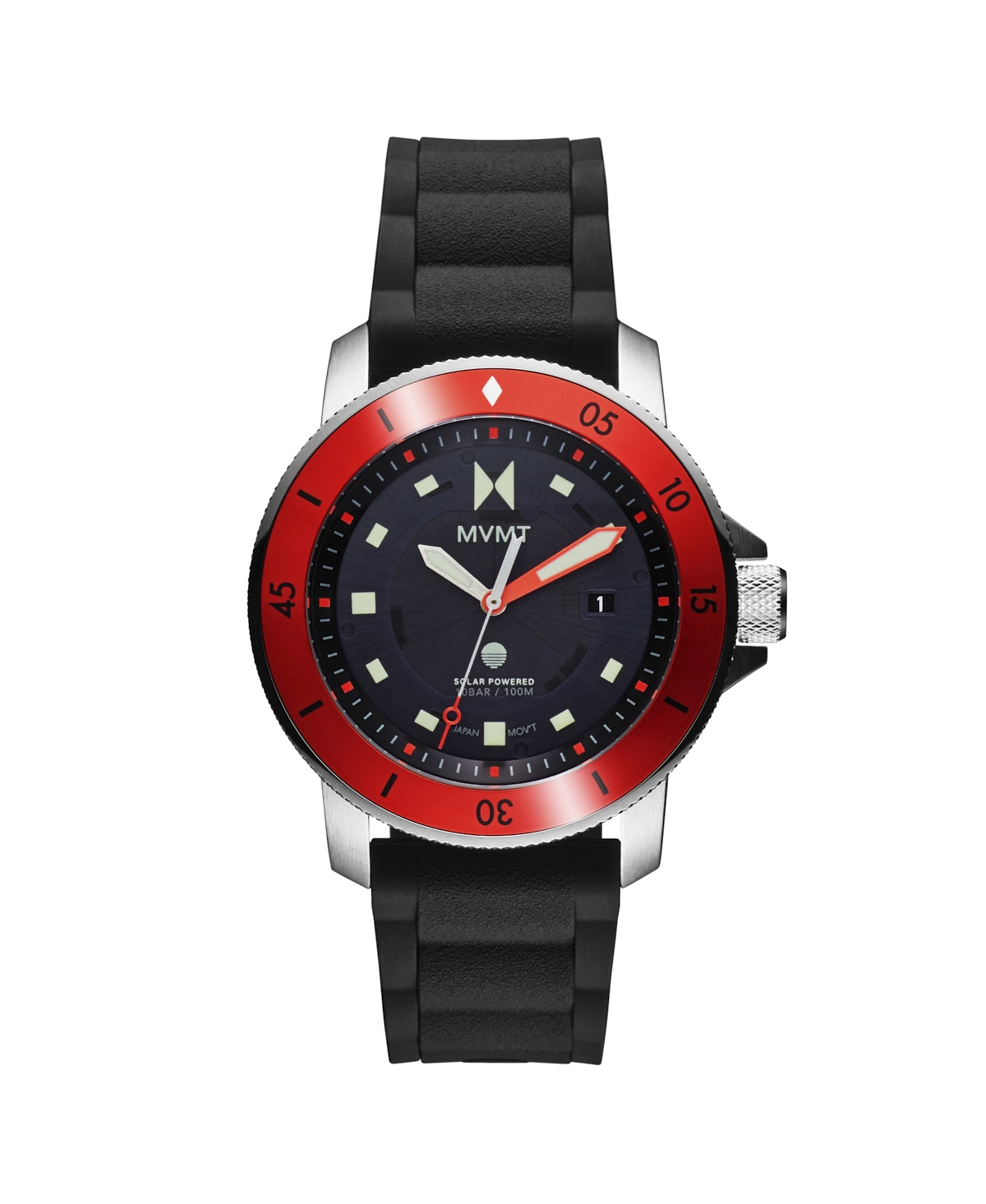 Mvmt Men's Cali Diver Black Silicone Watch 40mm