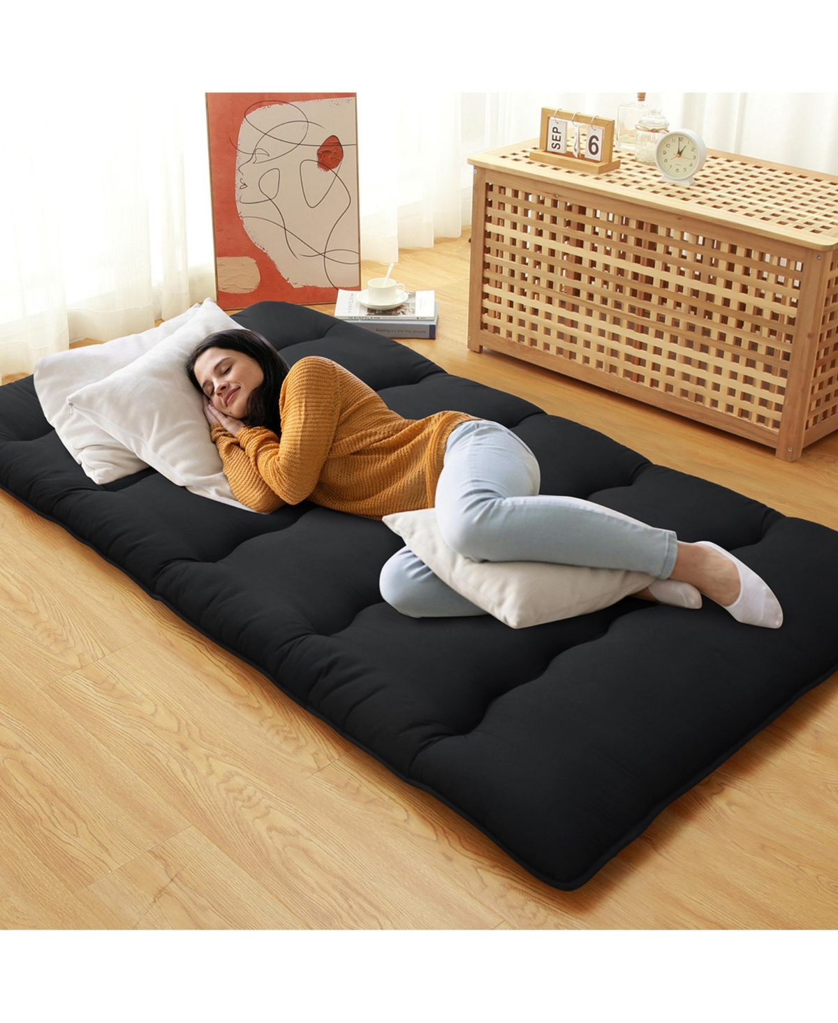 Caromio Size Futon Mattress Floor Mattress Pad Portable Dorm Sleeping Pad, 39
