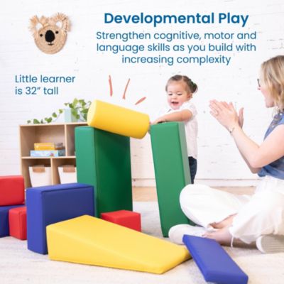 SoftZone Soft Builder Blocks, Assorted, 16-Piece