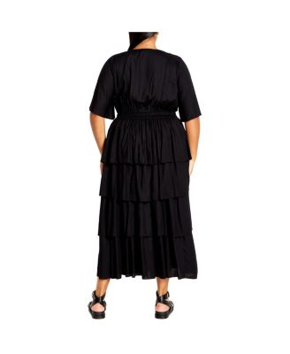 Plus Size Ana Tie Maxi Tiered Dress