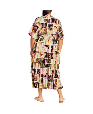 Plus Size Ana Tie Maxi Tiered Dress
