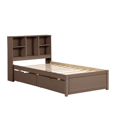 Streamdale Modern Twin Bed Frame with USB/Storage Headboard