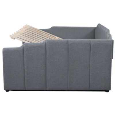 Streamdale Upholstered Daybed with Underneath Storage, Full Size, Gray