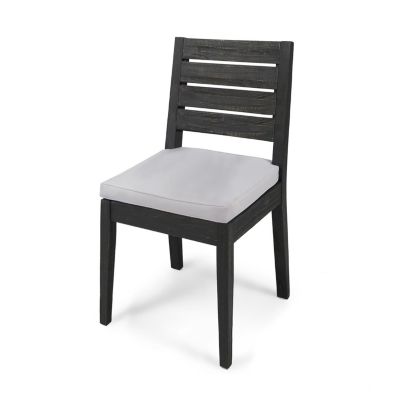 Streamdale Acacia Wood Slat-Back Dining Chair with Washable Cushions