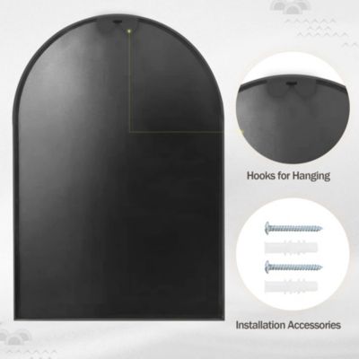 Arched Wall Mounted Mirror 20"x30" in Black