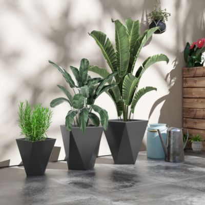 Geometric Outdoor Planters Stackable, Self-Draining, and Durable