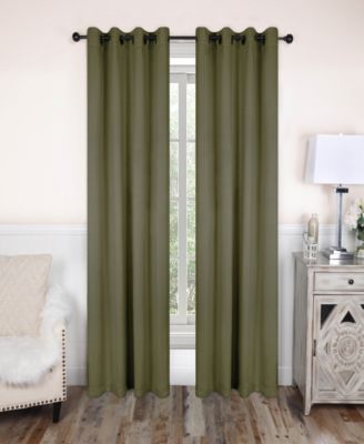 Solid Semi Blackout Grommet Room Darkening Curtain Panels, Set of 2