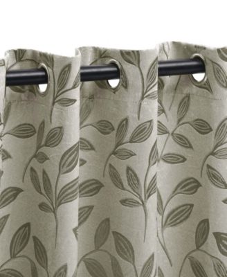 Modern Leaves 8 Curtain Panels Set with Grommet Header, 42 X 84