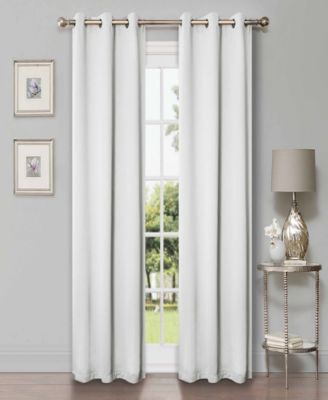 Solid Semi Blackout Grommet Room Darkening Curtain Panels, Set of 2
