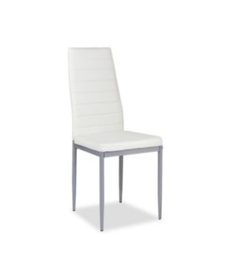 Set of 4 PVC Leather Dining Chairs with Solid Metal Legs for Kitchen or Dining Room