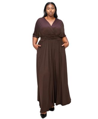 Plus Size Raffi Pocket Empire Waist Maxi Dress