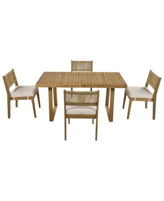 Streamdale Outdoor Dining Set Acacia Wood Elegance, Thick Cushioned Comfort