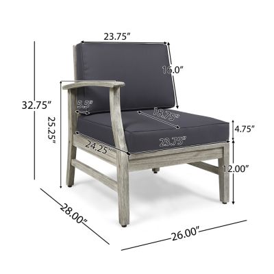 Streamdale Durable Acacia Wood Outdoor Armchair with Water-Resistant Cushions