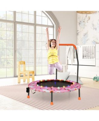 36 Inch Mini Trampoline with Colorful LED Lights and Bluetooth Speaker