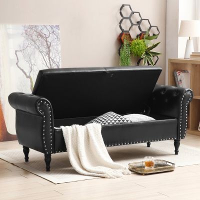 Streamdale 63" Upholstered Storage Bench Ottoman