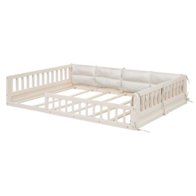 Full size  Upholstered Guardrail Platform Bed