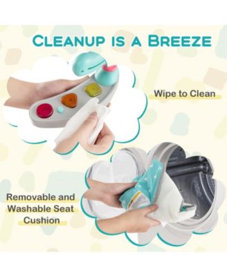 Boys Baby Activity Center Height Adjustable Baby Bouncing Saucer with Interactive Toys-Blue