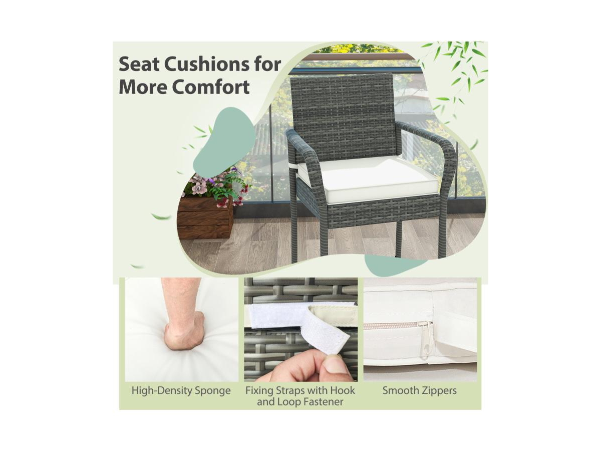 Slickblue All Weather Pe Rattan Bar Chairs Set of 4 with Armrests and Seat Cushions for Porch Backyard