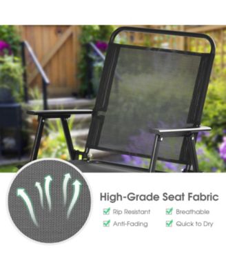 Outdoor Folding Chairs with Breathable Seat-Set of 2