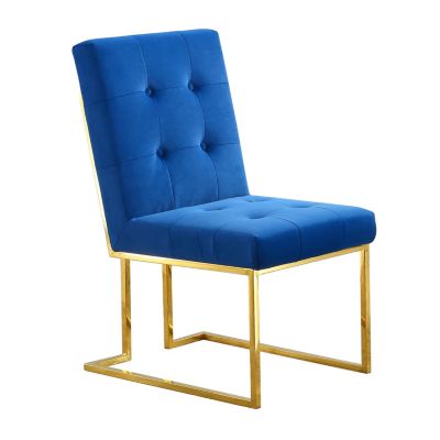 Streamdale  Set of 2  Velvet Upholstery with Gold Metal Base Tufted, Modern Style Dining Chair