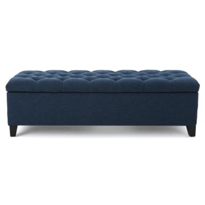 Contemporary Button Tufted Storage Ottoman with Refined Style