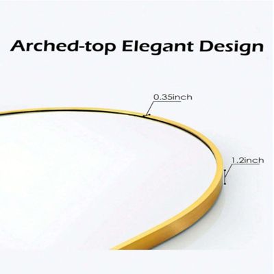 Arched Wall Mounted Mirror 26"x38" in Gold