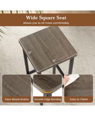 Set of 4 Bar Stool Set 26" Bar Chair with Metal Legs and Footrest