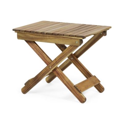Streamdale Outdoor Folding Wooden Side Table, Natural, 15"D x 22.75"W x 18.25"H