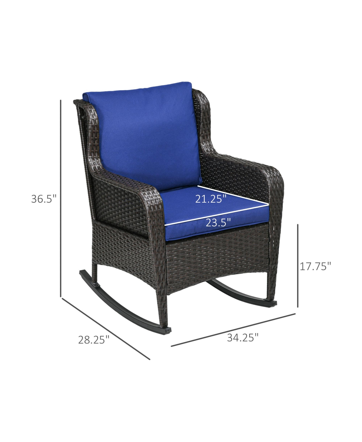 Streamdale Furniture Comfy & Classy Rattan Rocking Chair for Outdoor Relaxation