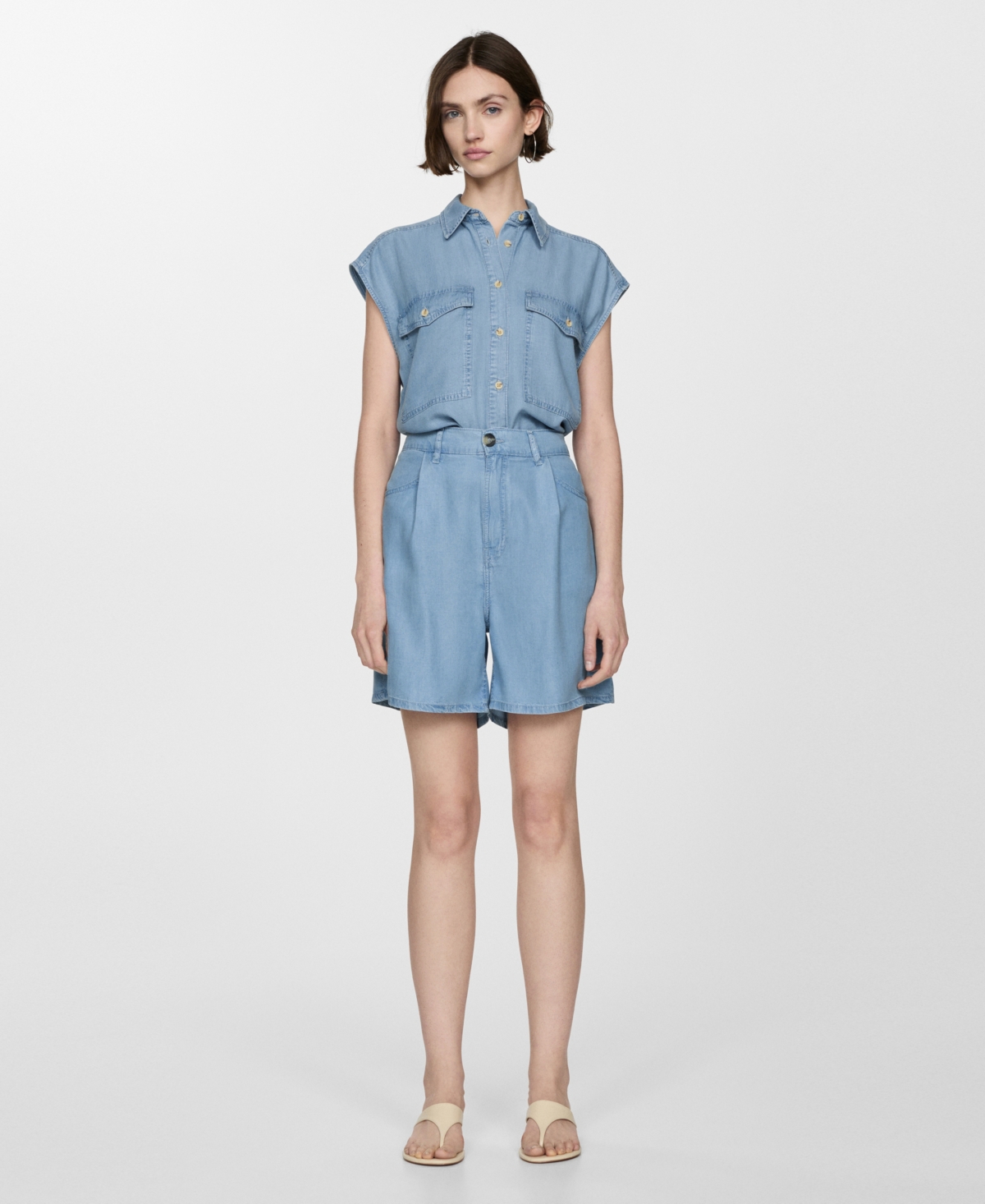 Mango Women's Lyocell Sleeveless Shirt