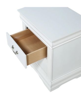 Louis Philip Style Two-Drawer Nightstand with Rich Finish