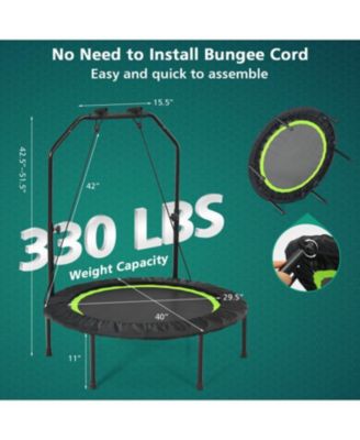 Foldable Fitness Rebounder with Adjustable Resistance Bands for Home Workouts