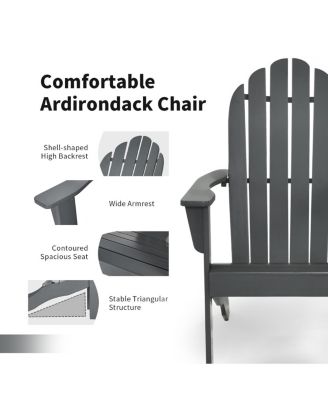 Acacia Wood Outdoor Adirondack Chair with Ergonomic Design