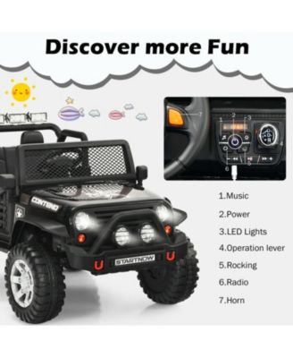 12V Kids Remote Control Electric Ride On Truck Car with Lights and Music