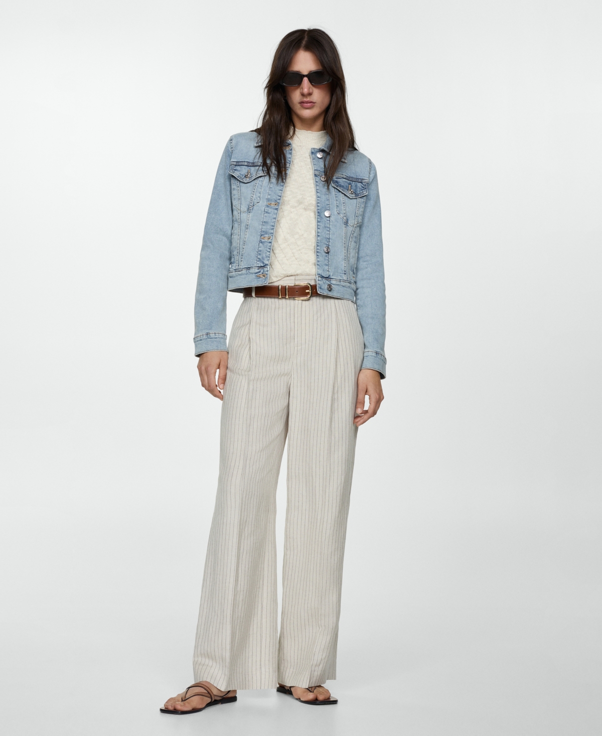 Mango Women's Pocketed Denim Jacket