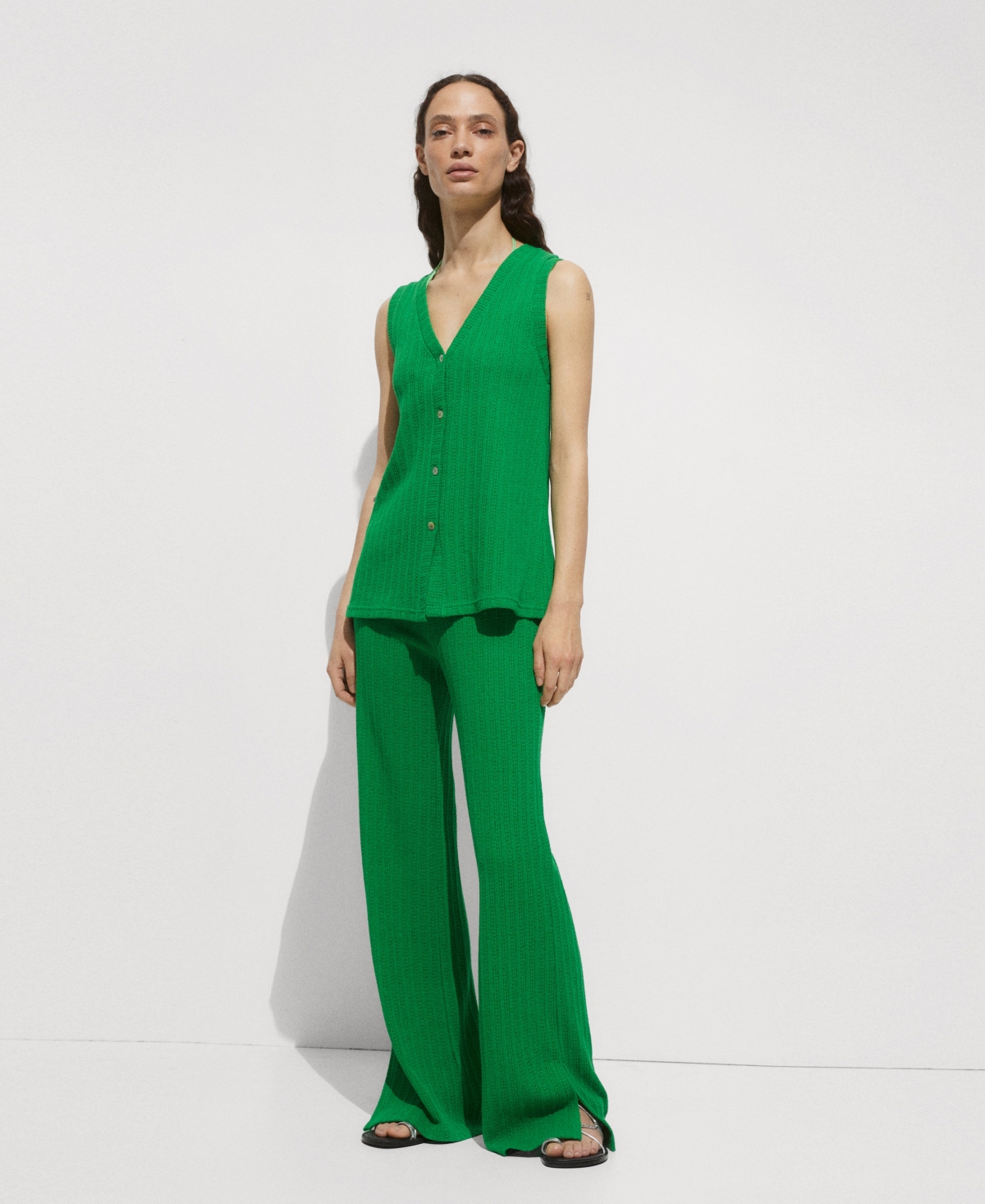 Mango Women's Crochet Knitted Vest