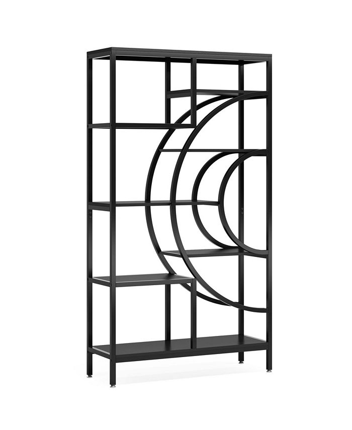 Tribesigns 71 inches Bookcases, Industrial 8Tiers Bookshelves, Black