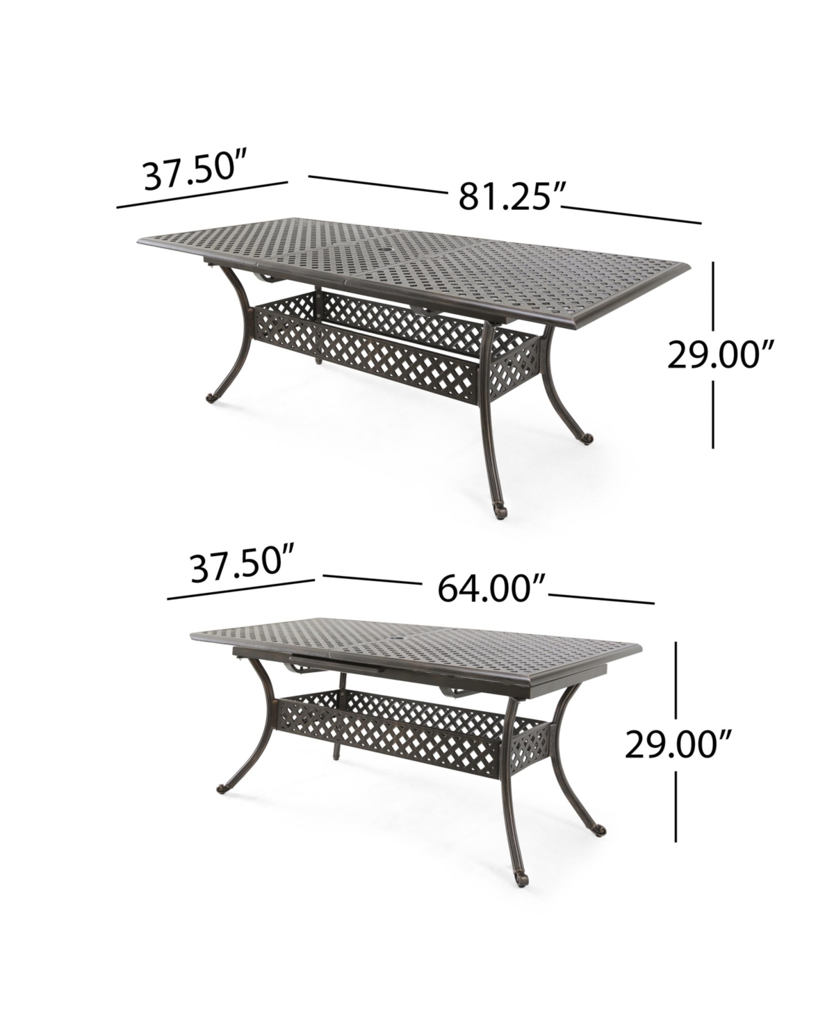 Simplie Fun Industrial Outdoor End Table with Rustic Acacia Wood Top
