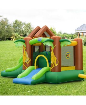Kids Inflatable Jungle Bounce House Castle with 735W Blower